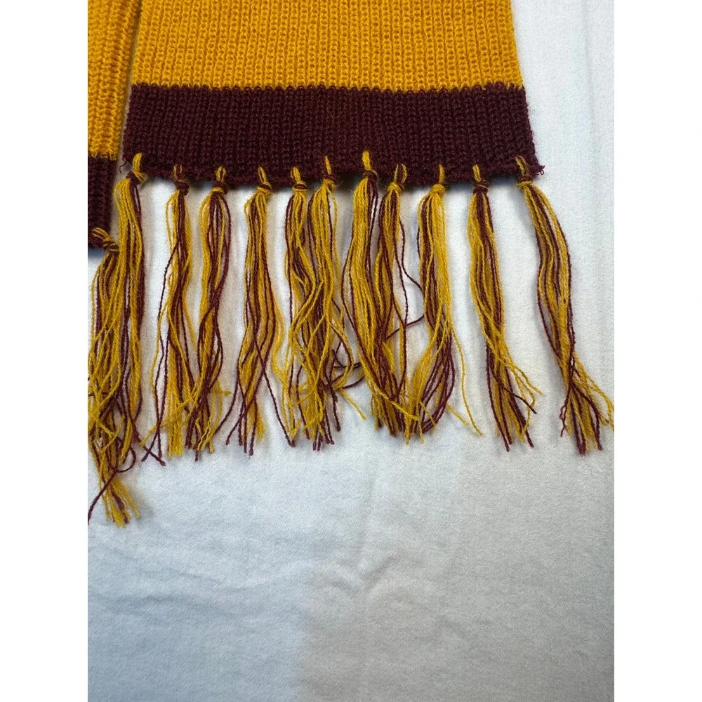 Vintage Washington Redskins Scarf NFL Striped Knit Burgundy‎ Gold Orlon USA NWT